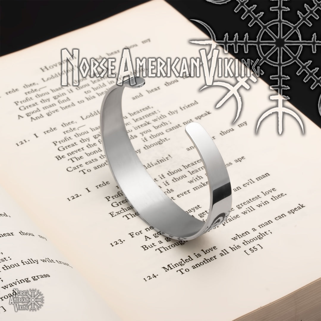 Valknut Viking Cuff Bracelet 316L Stainless Steel