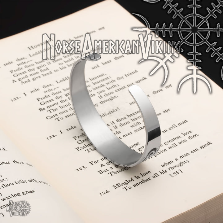 Valknut Viking Cuff Bracelet 316L Stainless Steel