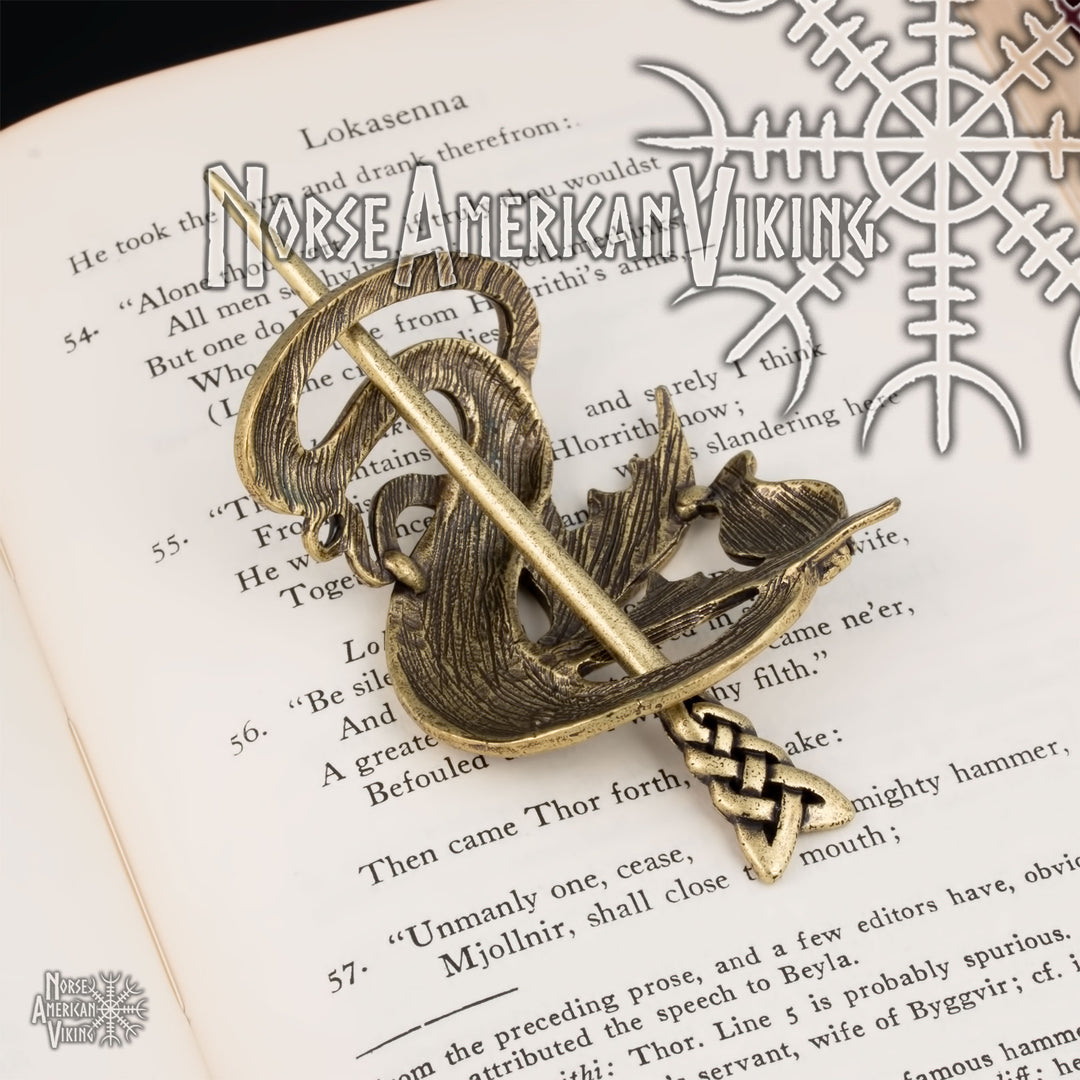 Viking Norse Celtic Hair Pin Dragon