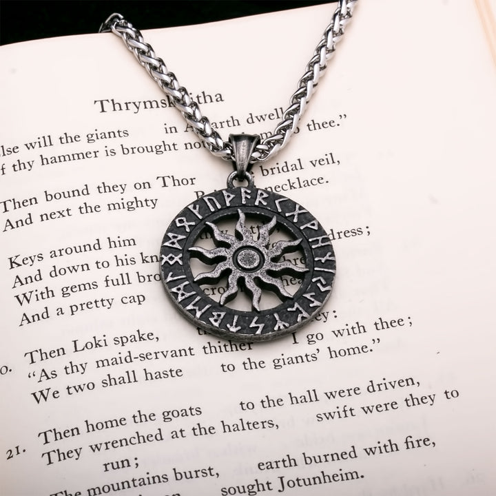 Elder Futhark Rune Viking Pendant Necklace 316L Stainless Steel