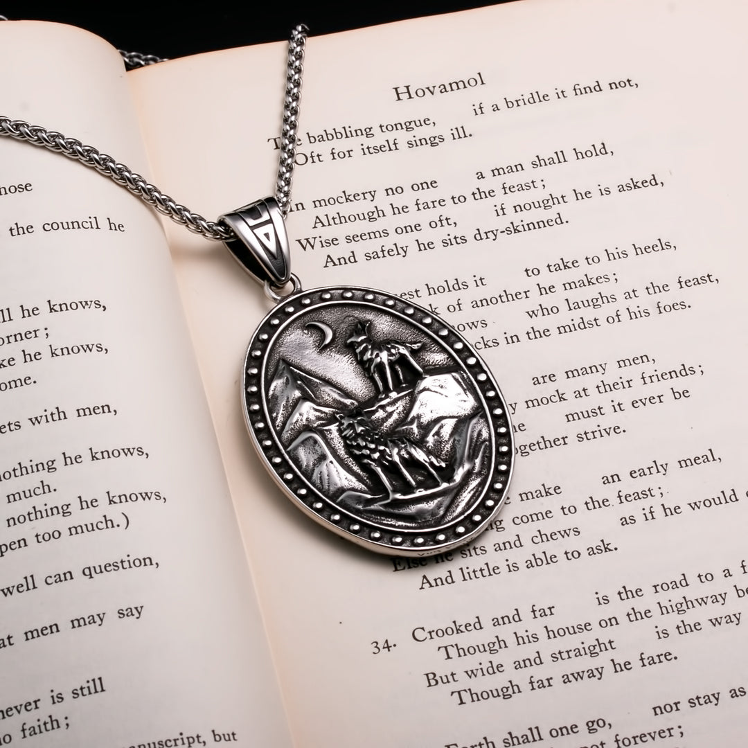 Raven Viking Pendant Necklace 316L Stainless Steel