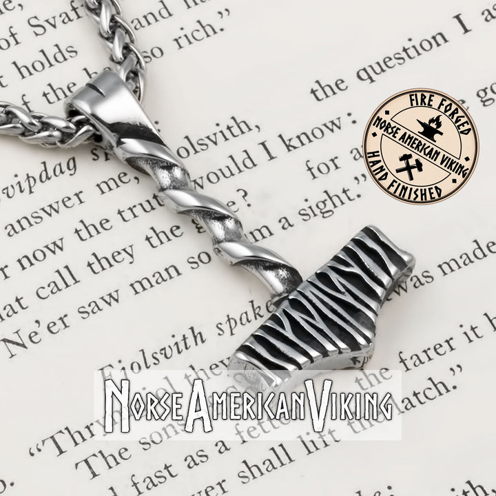 Viking Mjolnir Thor's Hammer Stainless Steel Pendant Necklace