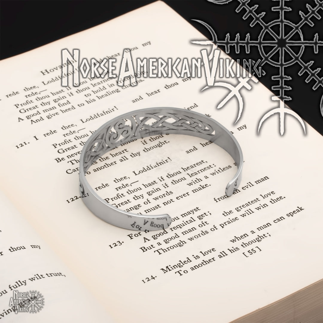 Celtic Triskele Open Viking Cuff Bracelet 316L Stainless Steel - view 10