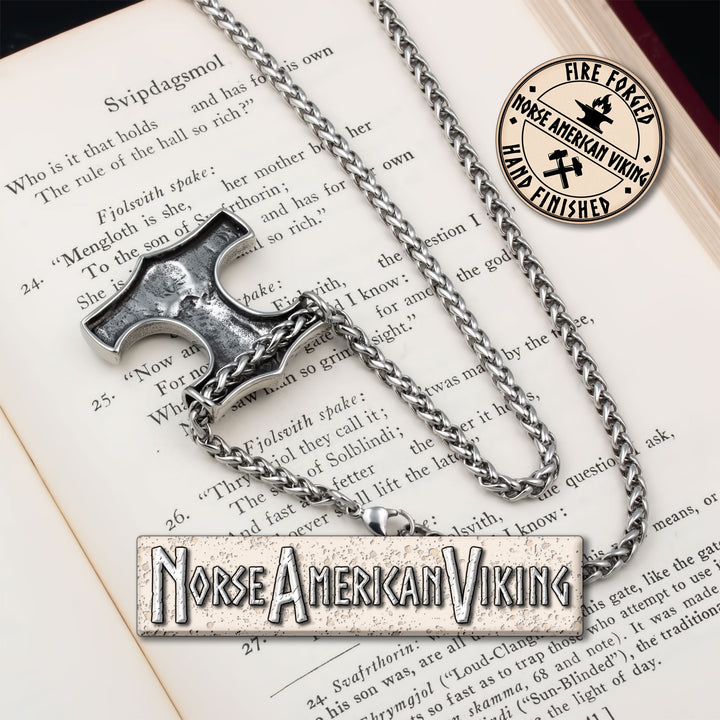 Viking Mjolnir Thor's Hammer Stainless Steel Pendant Necklace