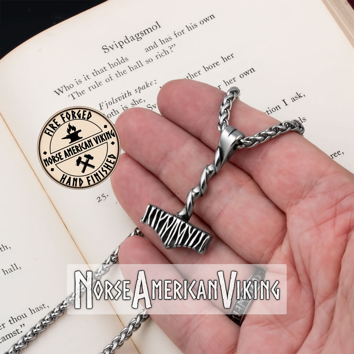 Viking Mjolnir Thor's Hammer Stainless Steel Pendant Necklace