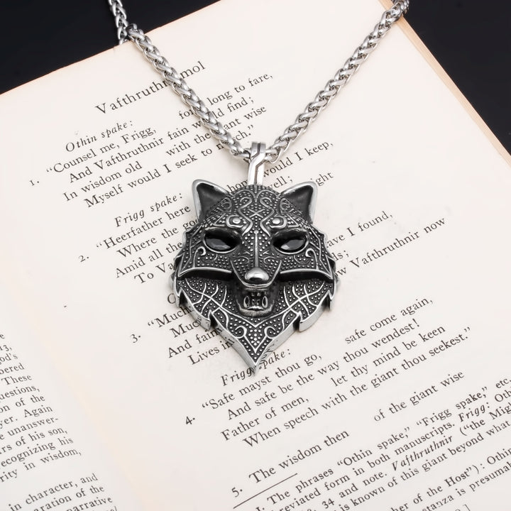 Fenrir Wolf Viking Pendant Necklace 316L Stainless Steel