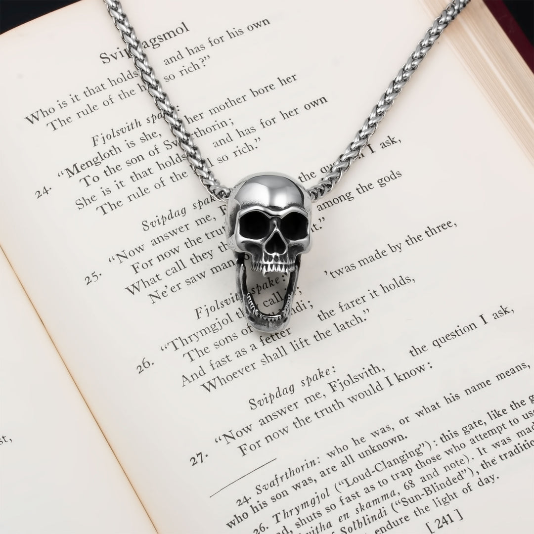 Skull of Your Enemy Pendant Necklace Stainless Steel Viking