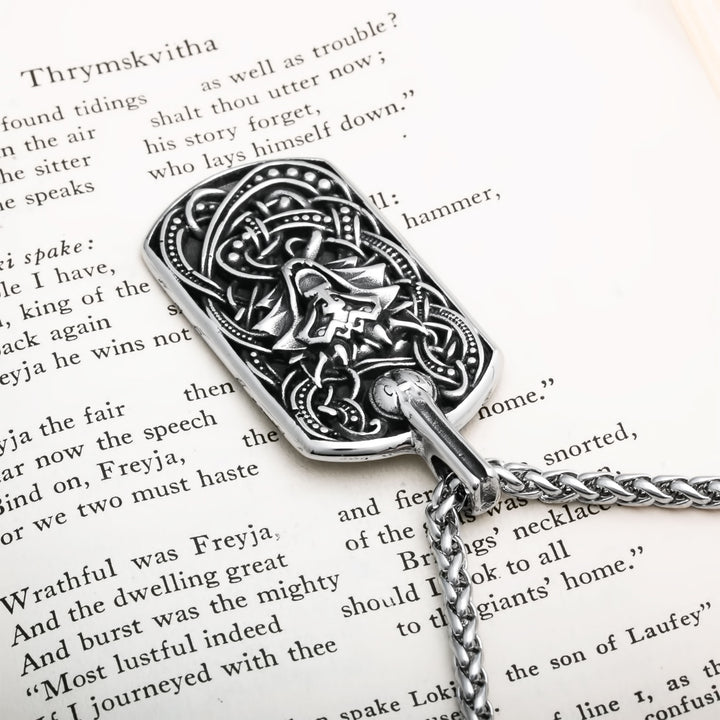 Fenrir Wolf Pendant Necklace 316L Stainless Steel Norse Viking Talisman