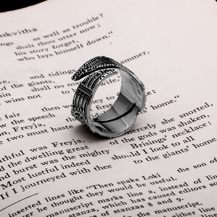 Viking Raven Ring 316L Stainless Steel Size 7