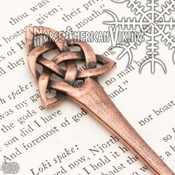 Trinity Knot Hair Stick Copper Tone Zinc Alloy - view 2