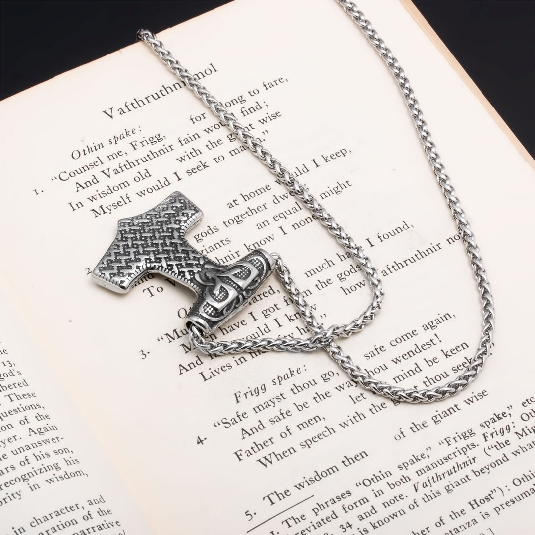 Mjolnir Viking Pendant Necklace 316L Stainless Steel