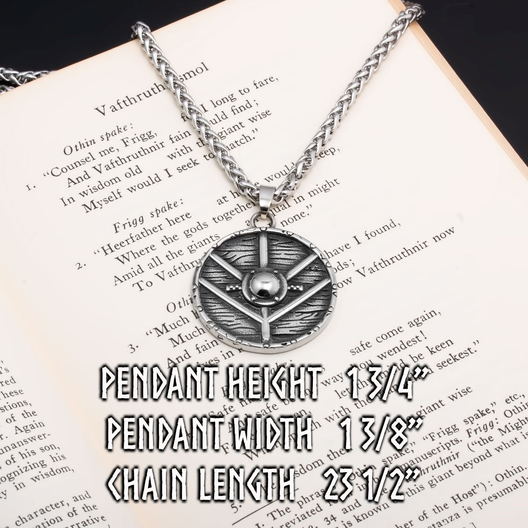 Shield Viking Pendant Necklace 316L Stainless Steel