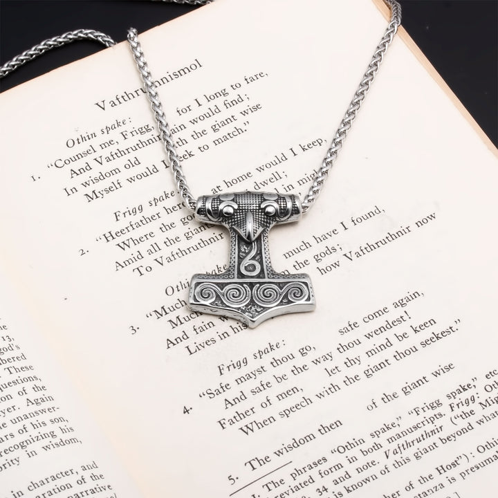 Mjolnir Viking Pendant Necklace 316L Stainless Steel