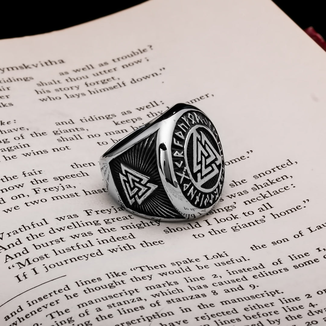 Viking Valknut Ring 316L Stainless Steel Size 7