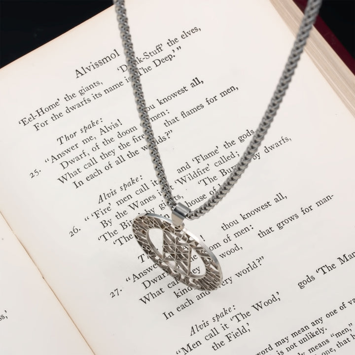 Web of Wyrd Rune Pendant Necklace Stainless Steel Viking