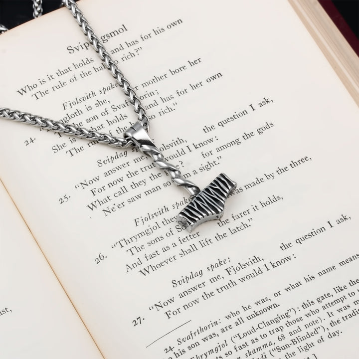 Mjolnir Thor's Hammer Pendant Necklace Stainless Steel Viking