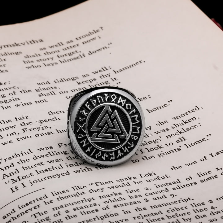 Viking Valknut Ring 316L Stainless Steel Size 7