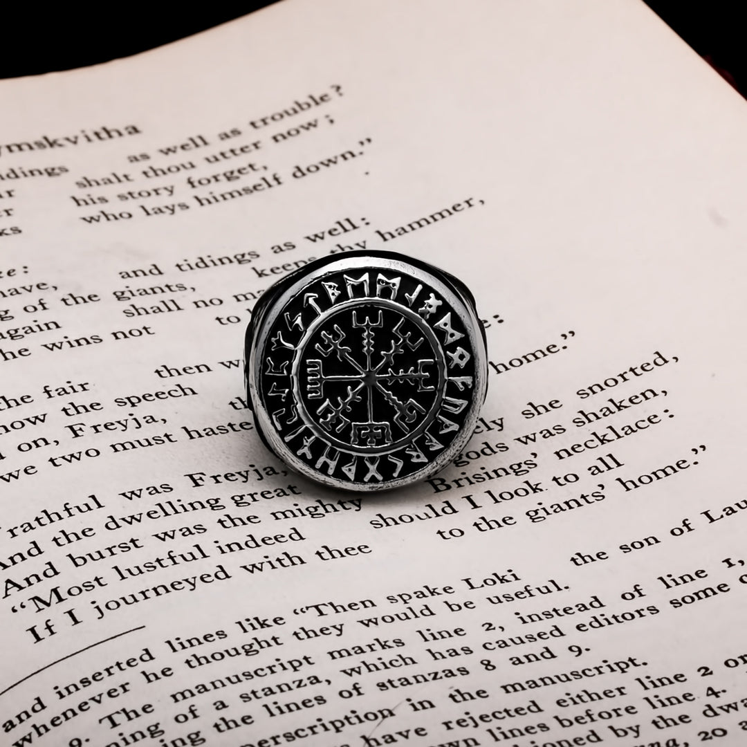 Viking Vegvisir Ring 316L Stainless Steel Size 7