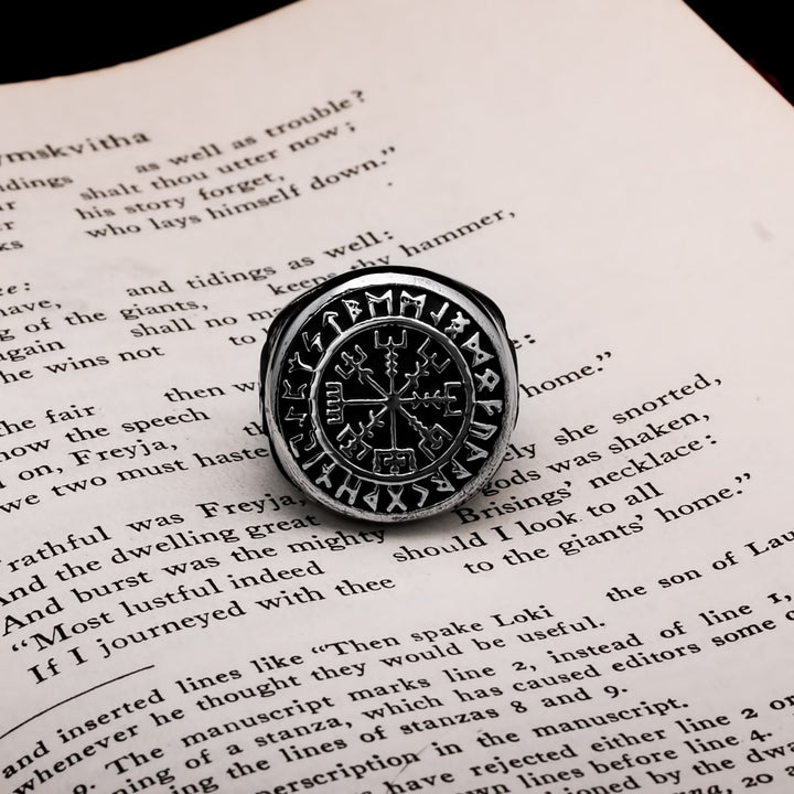 Viking Vegvisir Ring 316L Stainless Steel Size 7