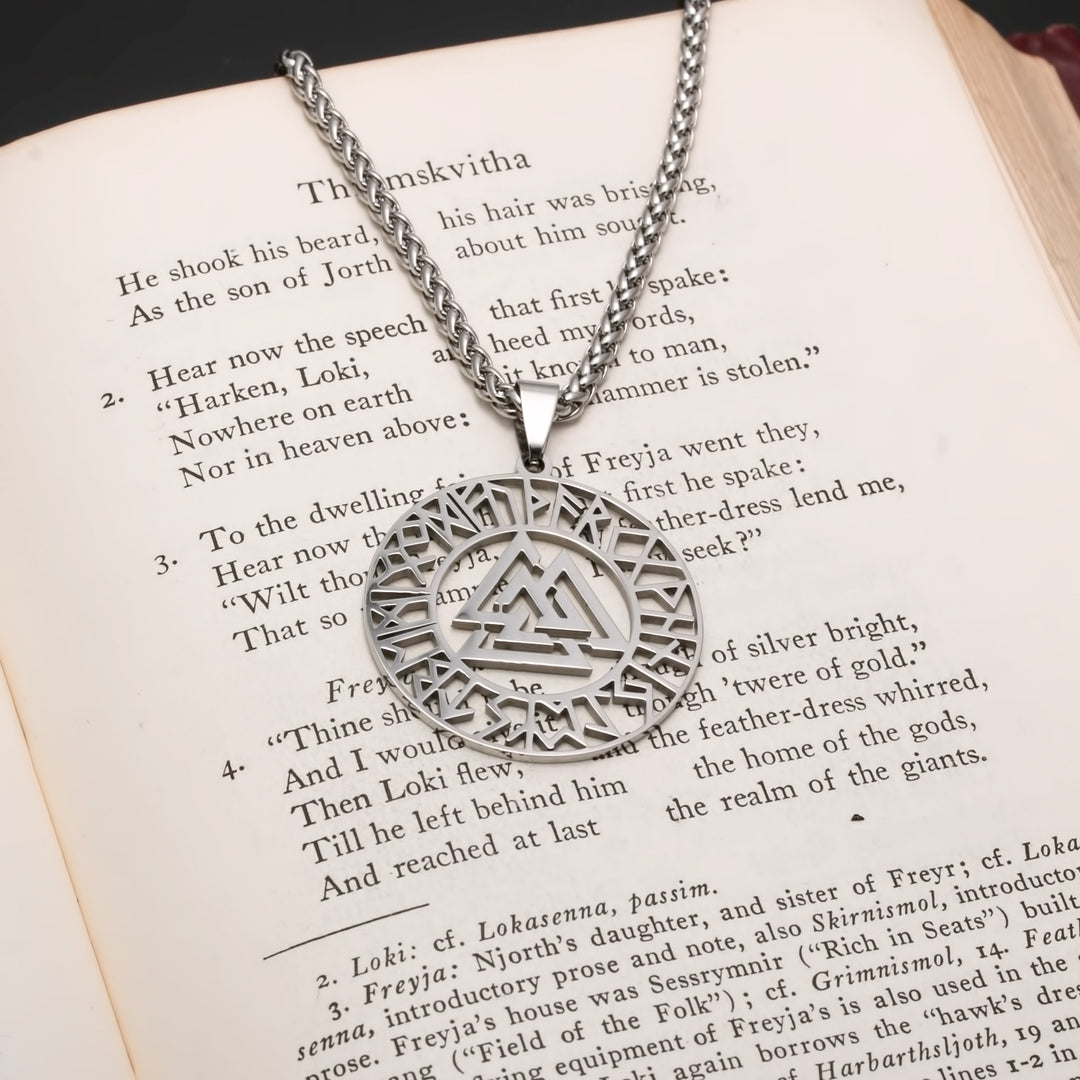Valknut Viking Pendant Necklace 316L Stainless Steel