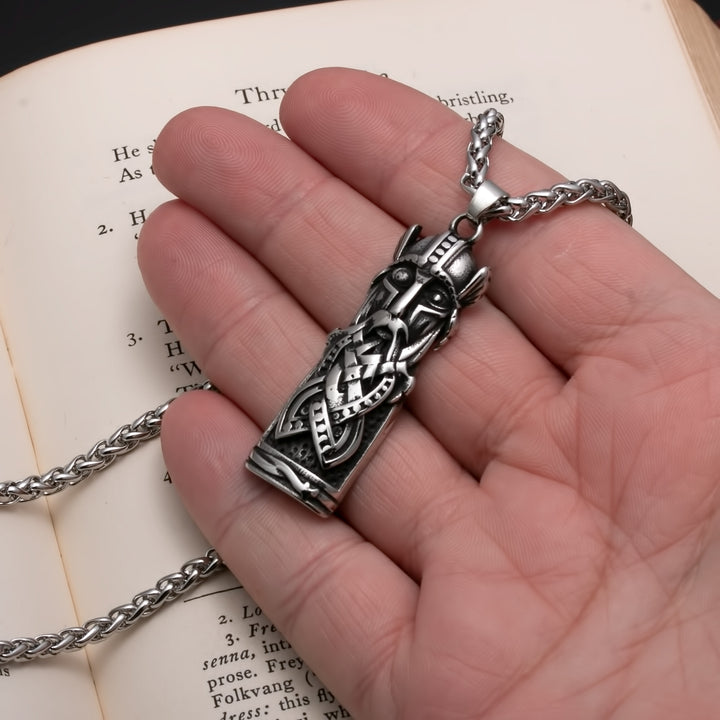 Odin Totem Pendant Necklace Stainless Steel Viking