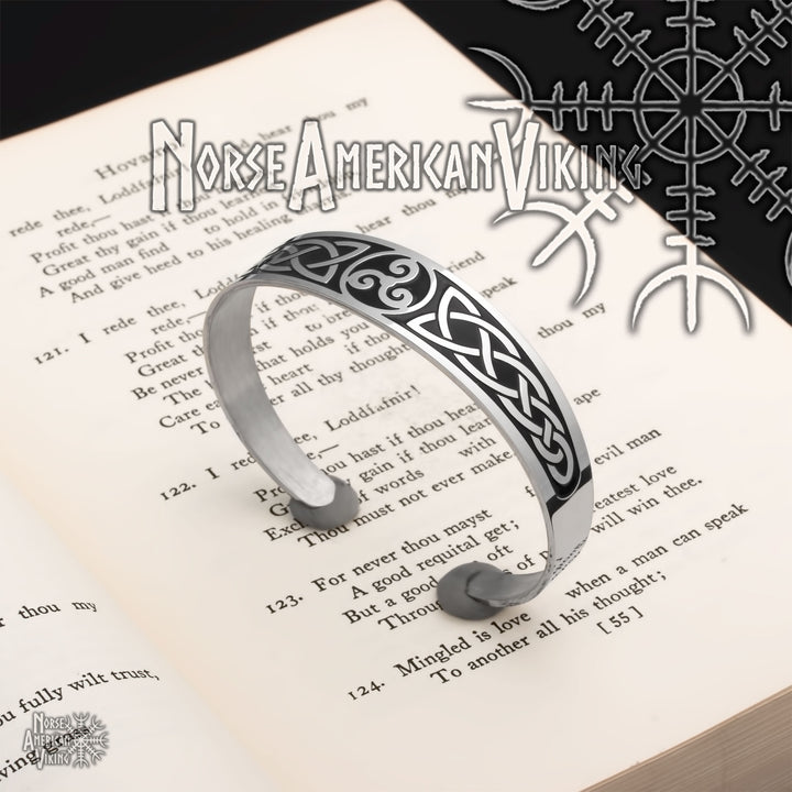 Celtic Norse Knot Cuff Bracelet 316L Stainless Steel