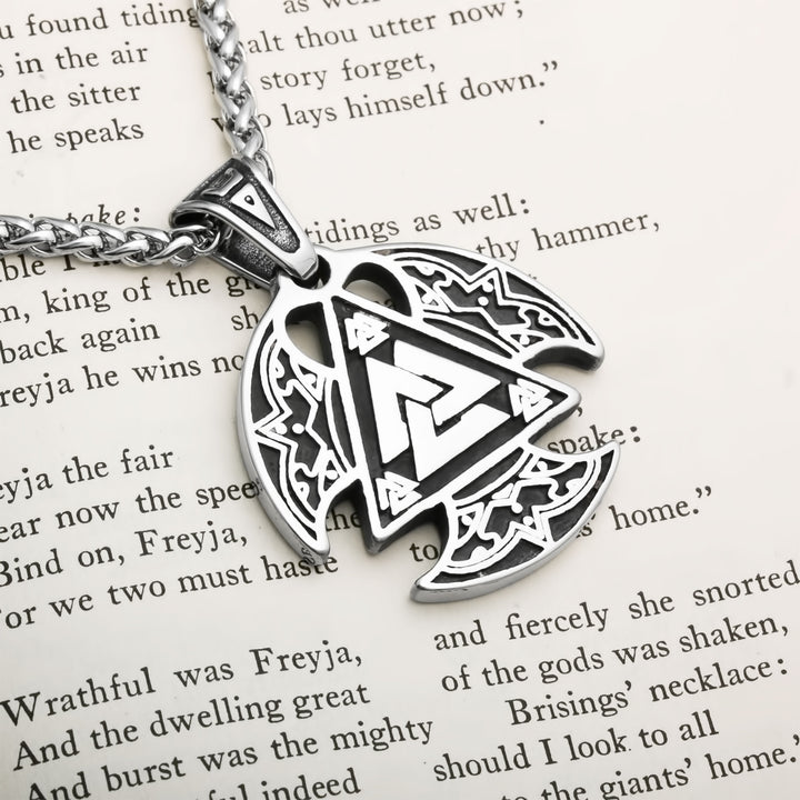 Valknut Viking Pendant Necklace 316L Stainless Steel