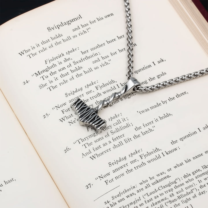 Mjolnir Thor's Hammer Pendant Necklace Stainless Steel Viking