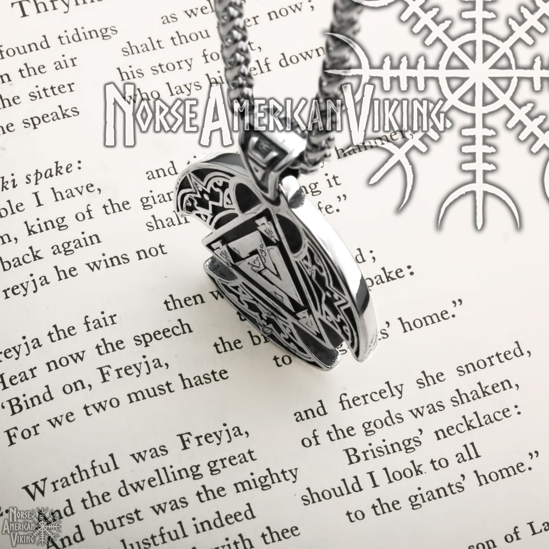 Viking Valknut Slain Warrior Knot Stainless Steel Pendant Necklace