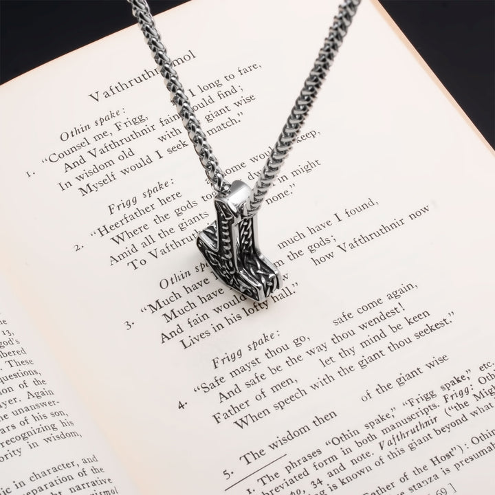 Mjolnir Thor's Hammer Pendant Necklace Stainless Steel Viking