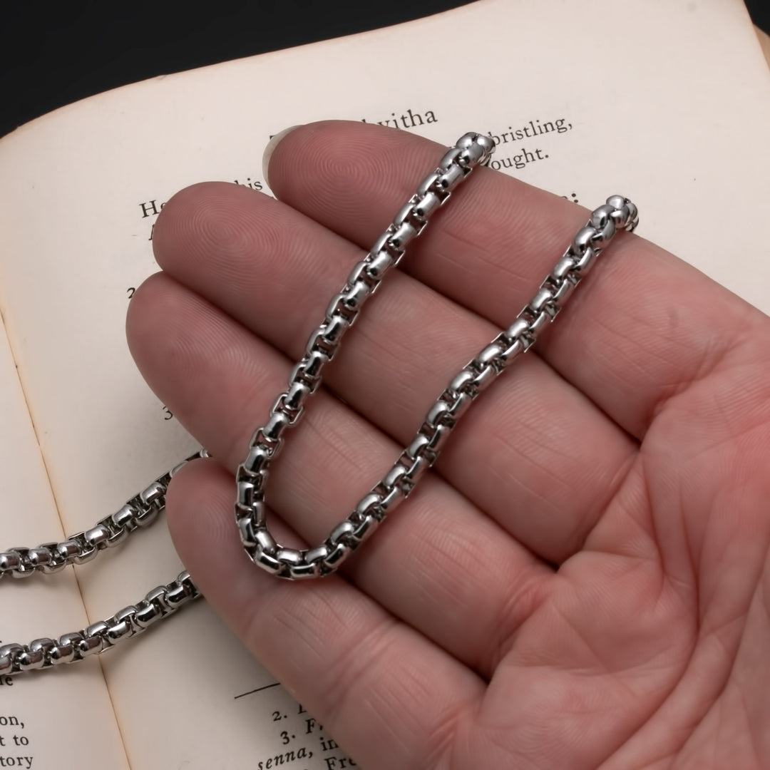 4.5mm Stainless Steel Chain Necklace Rounded Box Chain 316L
