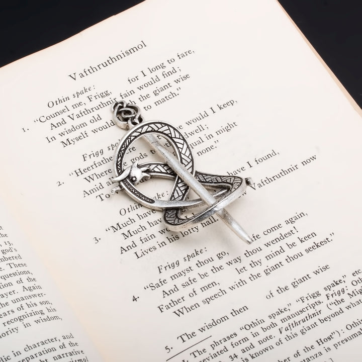 Viking Norse Dragon Infinity Knot Hair Pin Silver