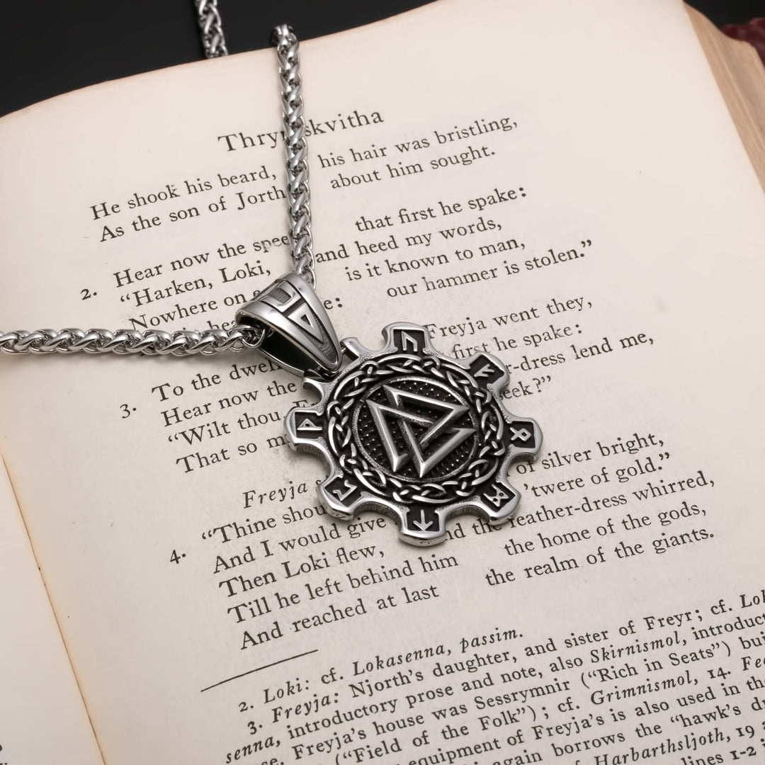 Valknut Viking Pendant Necklace 316L Stainless Steel