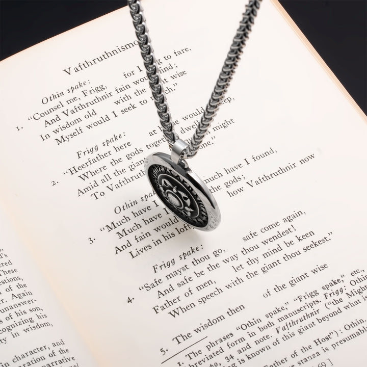Elder Futhark Rune Viking Pendant Necklace 316L Stainless Steel