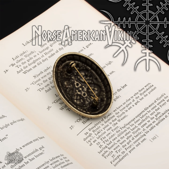 Viking Dragon Broa Oval Tortoise Brooch