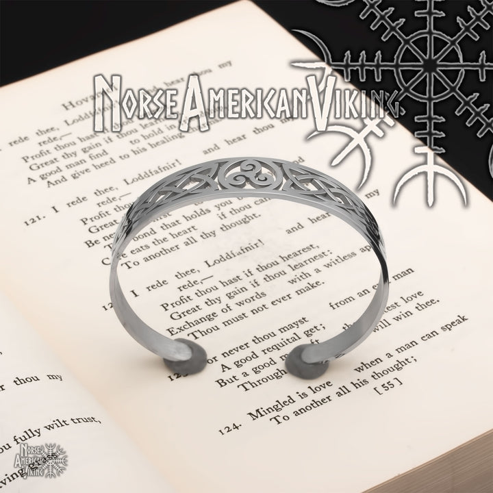 Celtic Norse Knot Cuff Bracelet 316L Stainless Steel