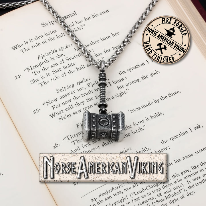 Viking Mjolnir Thor's Hammer Stainless Steel Pendant Necklace