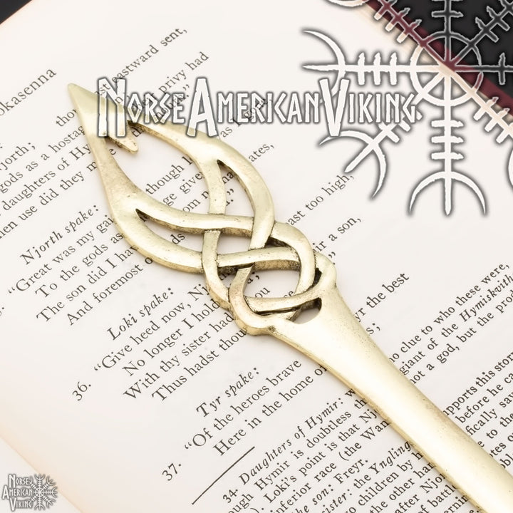 Viking Elf Knot Large Hair Stick Gold Tone Zinc Alloy