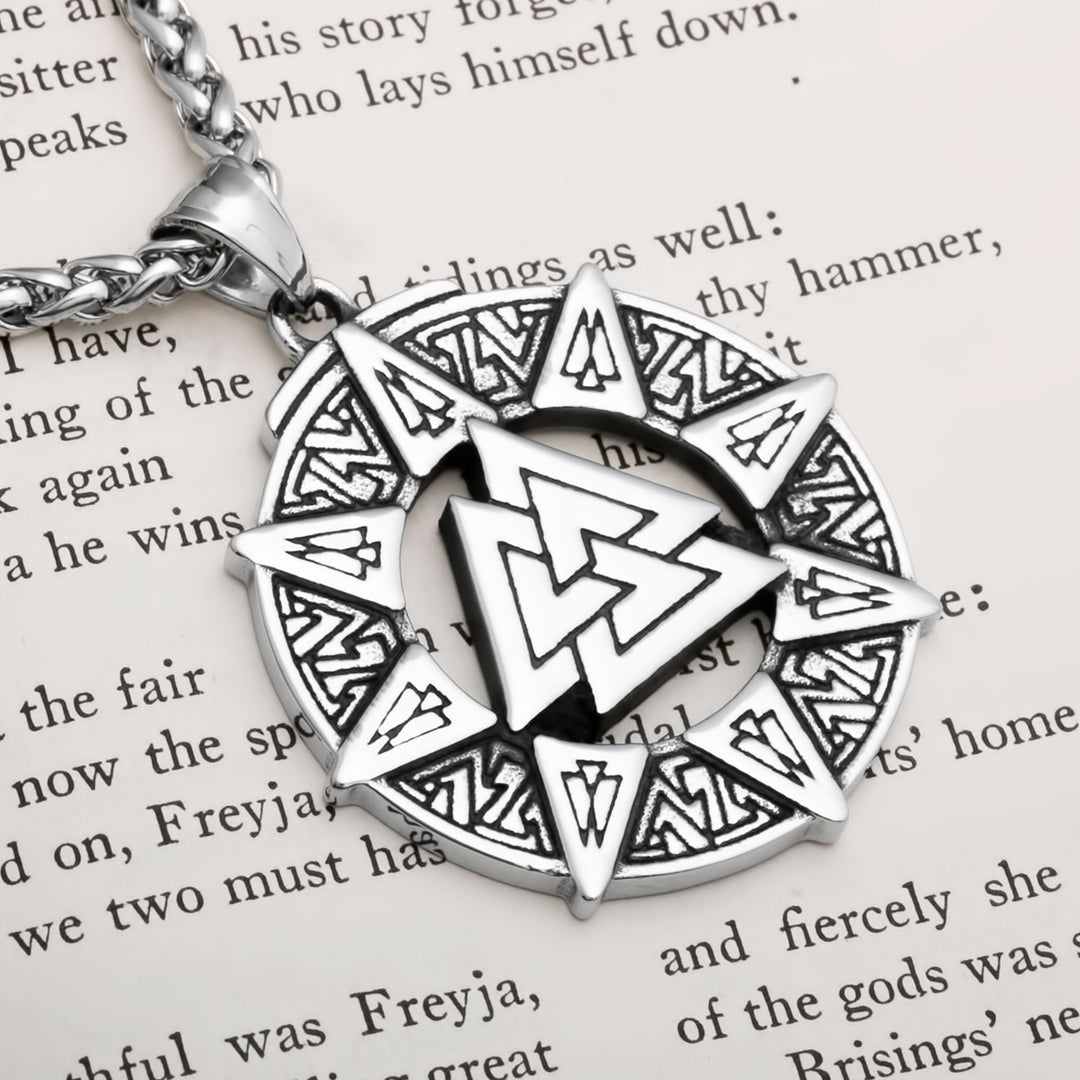Valknut Viking Pendant Necklace 316L Stainless Steel