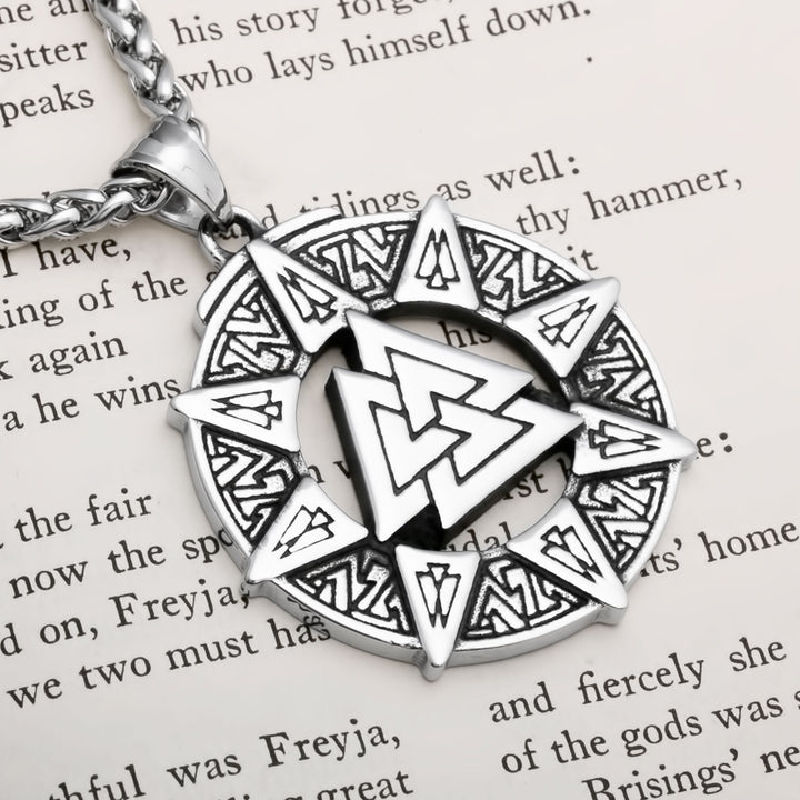 Valknut Viking Pendant Necklace 316L Stainless Steel