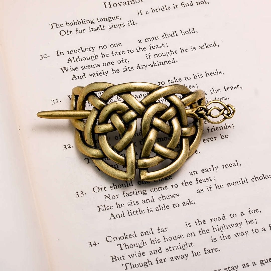 Viking Norse Knot Hair Pin Gold