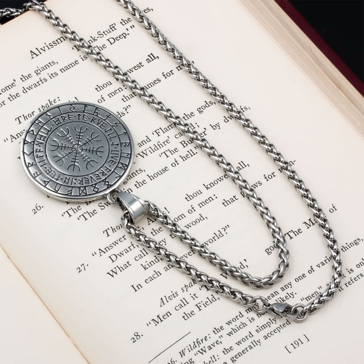 Yggdrasil World Tree Rune Pendant Necklace Stainless Steel Viking