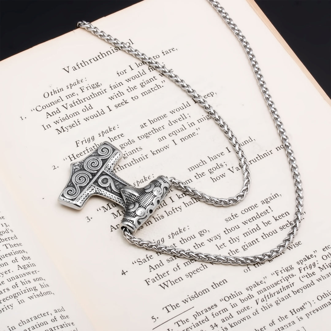 Mjolnir Viking Pendant Necklace 316L Stainless Steel