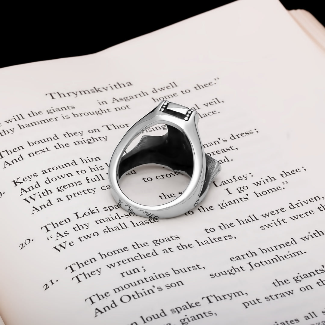 Mjolnir Trinity Knot Open Viking Ring 316L Stainless Steel - view 5