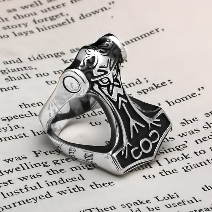 Mjolnir Odin Viking Ring 316L Stainless Steel