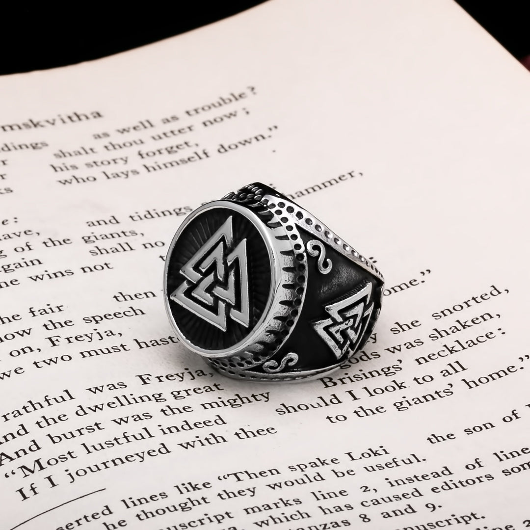 Viking Valknut Ring 316L Stainless Steel Size 7