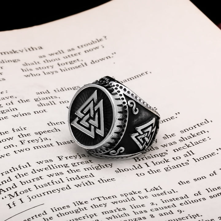 Viking Valknut Ring 316L Stainless Steel Size 7