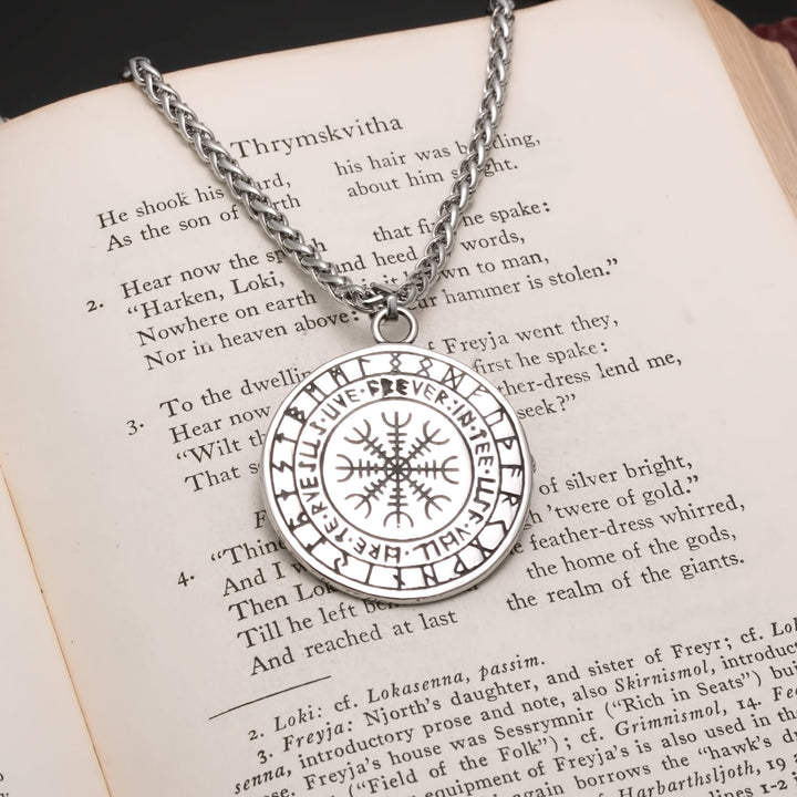 Helm of Awe Viking Pendant Necklace 316L Stainless Steel