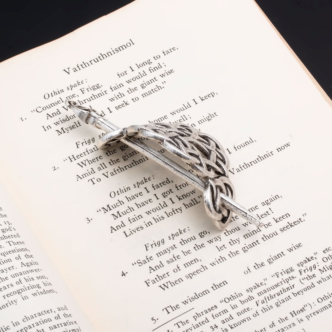 Viking Norse Celtic Round Dara Knot Hair Pin Silver