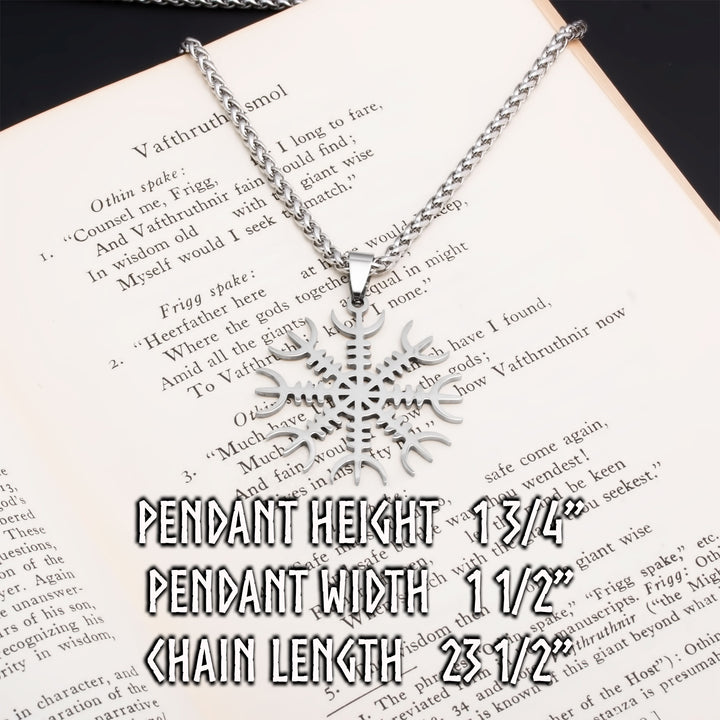 Viking Helm of Awe Stainless Steel Pendant Necklace